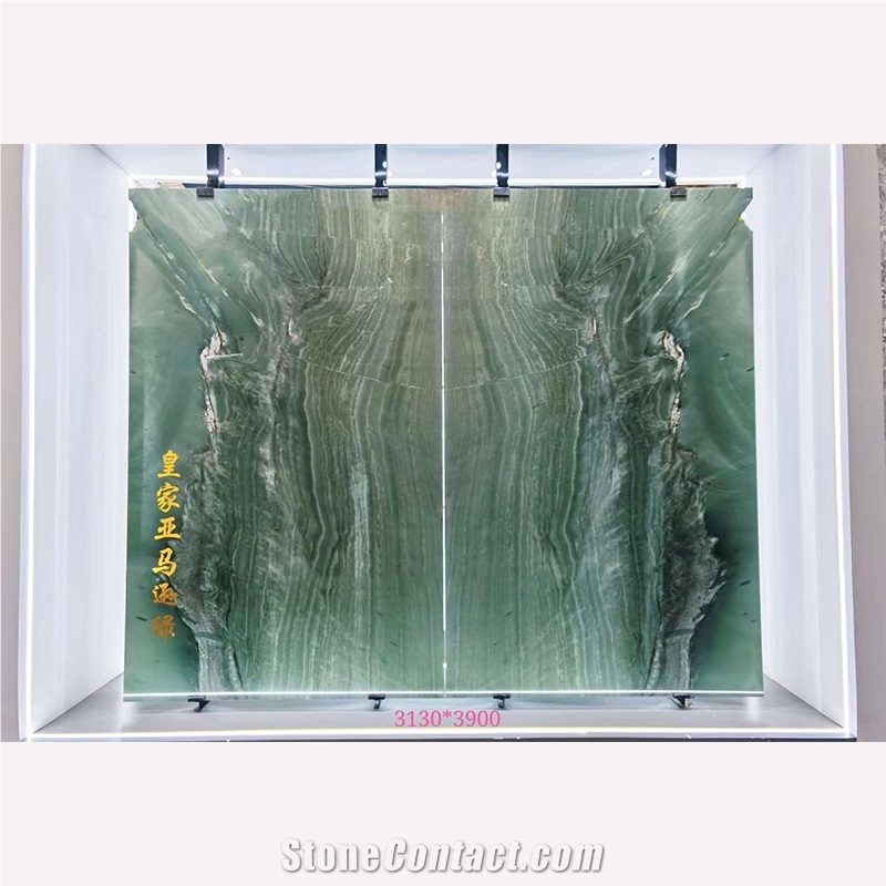 Luxury Royal Amazon Green Quartzite Slab For Background Wall