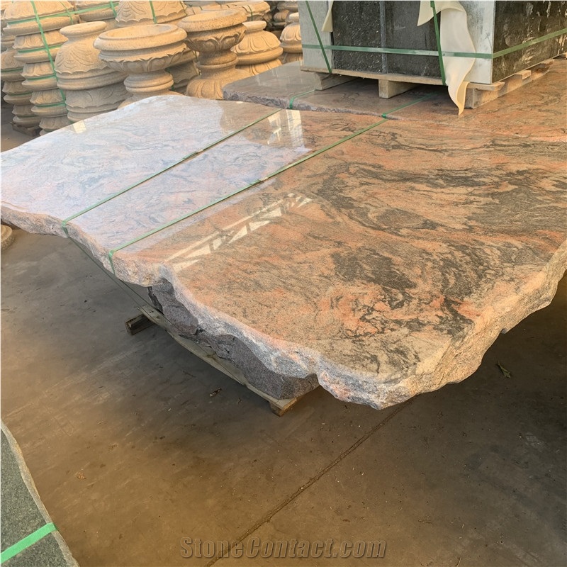 Multicolor Red Granite Table For Interior And Exterior Decor