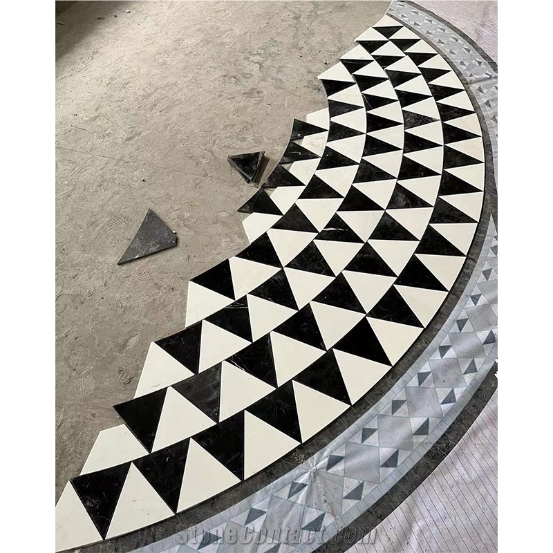 Round Marble Waterjet Medallions Pattern For Hotel Lobby