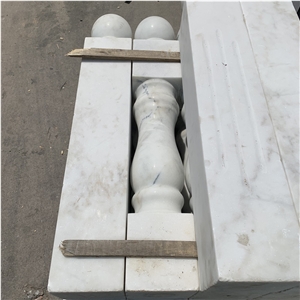 White Marble Natural Stone Baluster Railing For Villa