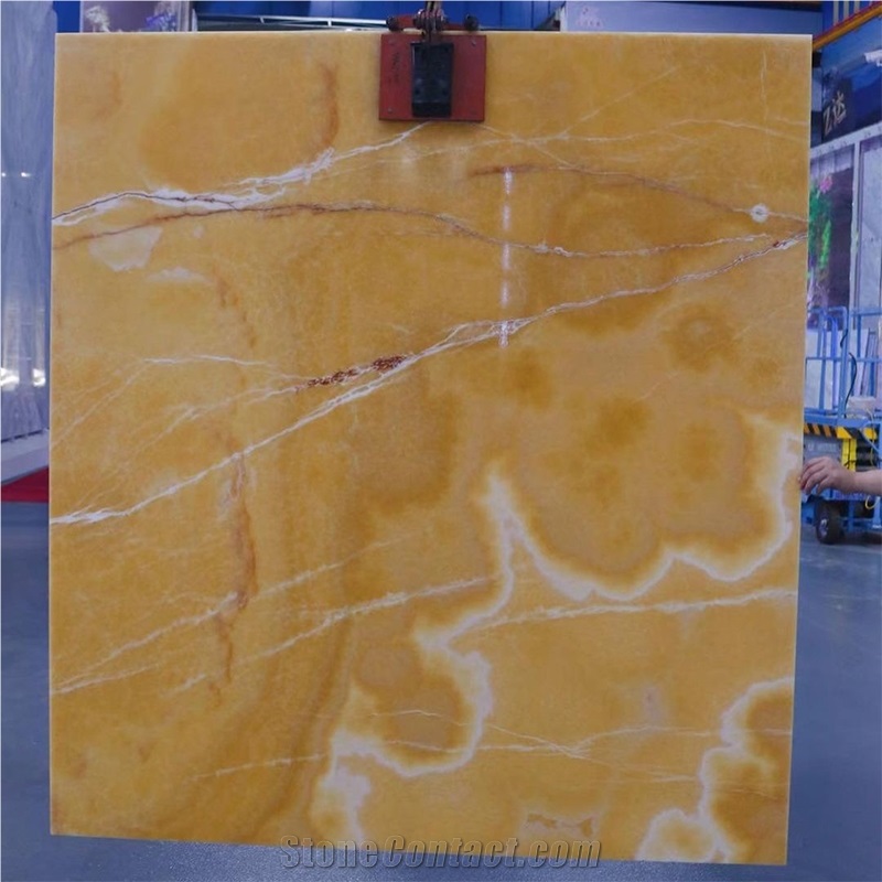 Wholesale Natural Good Price Translucent Orange Yellow Onyx
