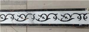 Interiors Marble Design Floor Trim Waterjet Volakas Border