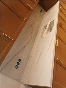 Interiors Stone Yacht Vanity Top White Quartzite Bath Top