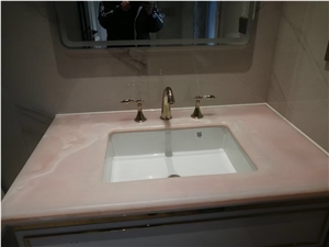 Prefab Luxury Stone Yacht Vanity Top Onyx Master Bath Top