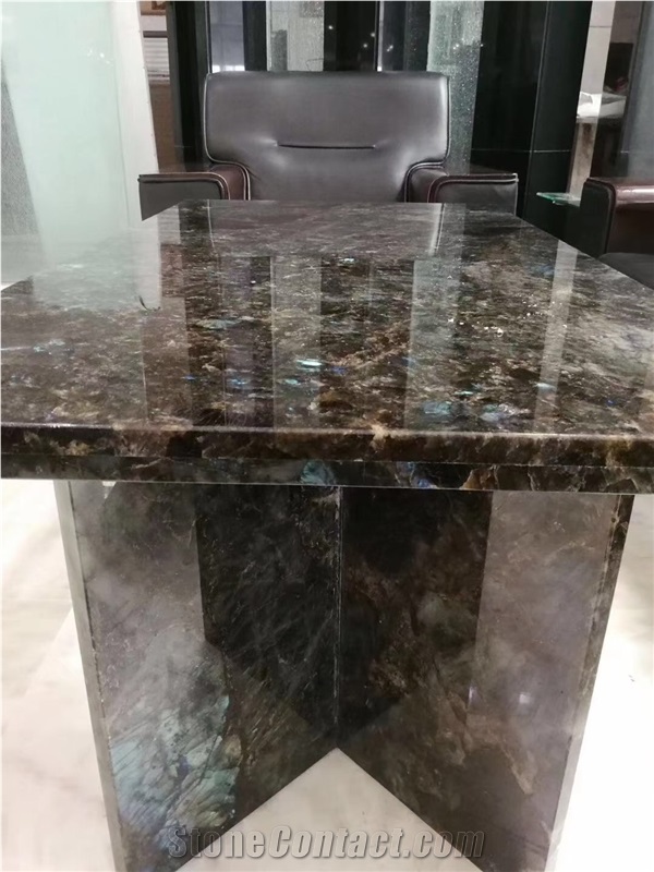 Stone Dining Table Granite Labradorite Office Furniture
