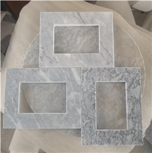 Stone Interior Photo Frame Marble Carrara Mirror Frame Decor