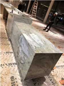 Stone Reception Desk Marble White Beauty Hotel Furniture