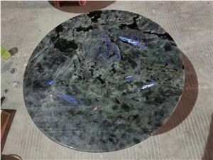 Stone Restaurant Cafe Table Granite Labradorite Round Top