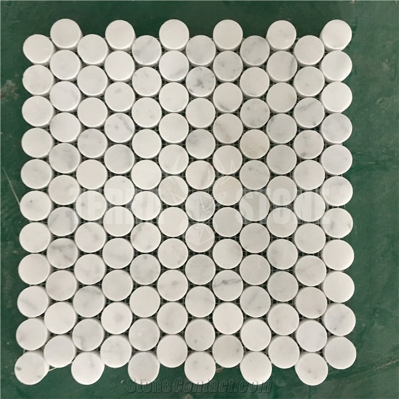 Bianco Carrara Marble White Stone Basketweave Mosaic Tile