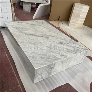 Bianco Carrara White Marble Table Tops Rectangle Desk