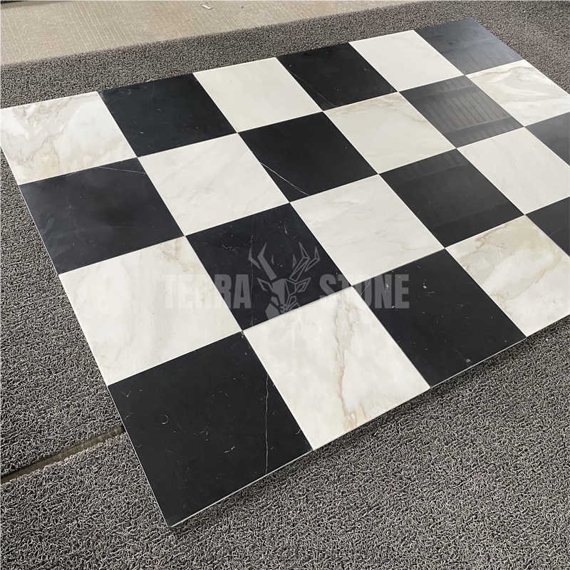 Calacatta Gold Marble Tile Black Stone Kitchen Floor Tile