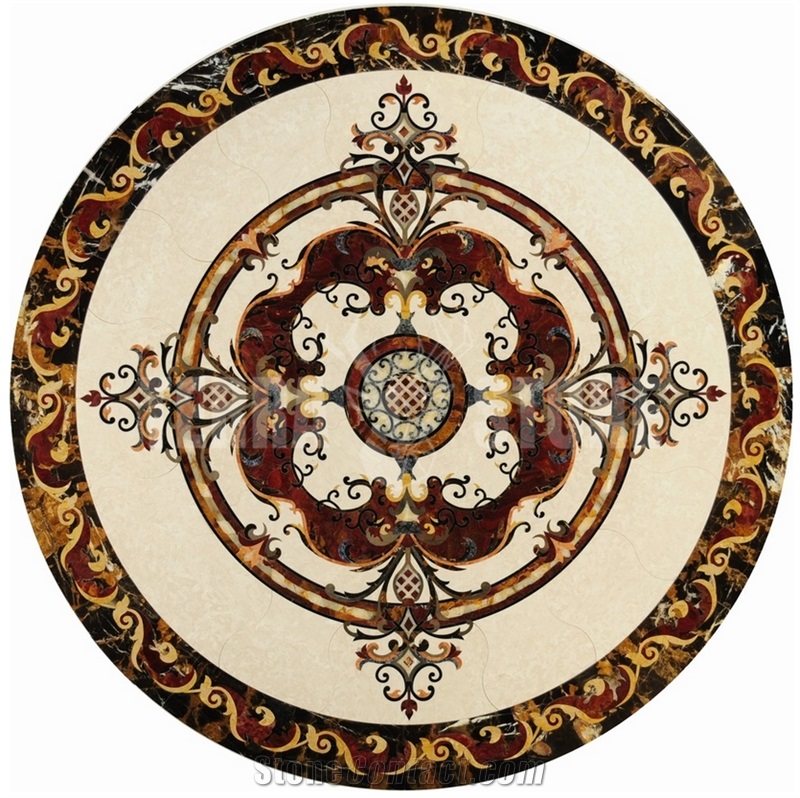 China Factory Marble Medallion Waterjet Tile Floor Inlay