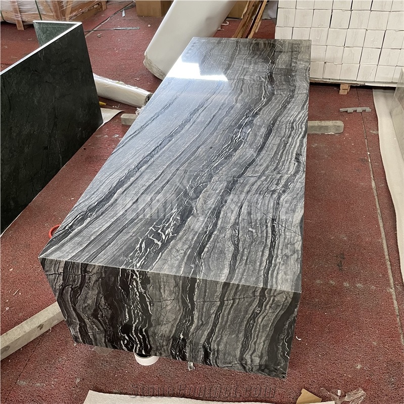 Silver Wave Marble Rectangle Table Tops Home Furniture