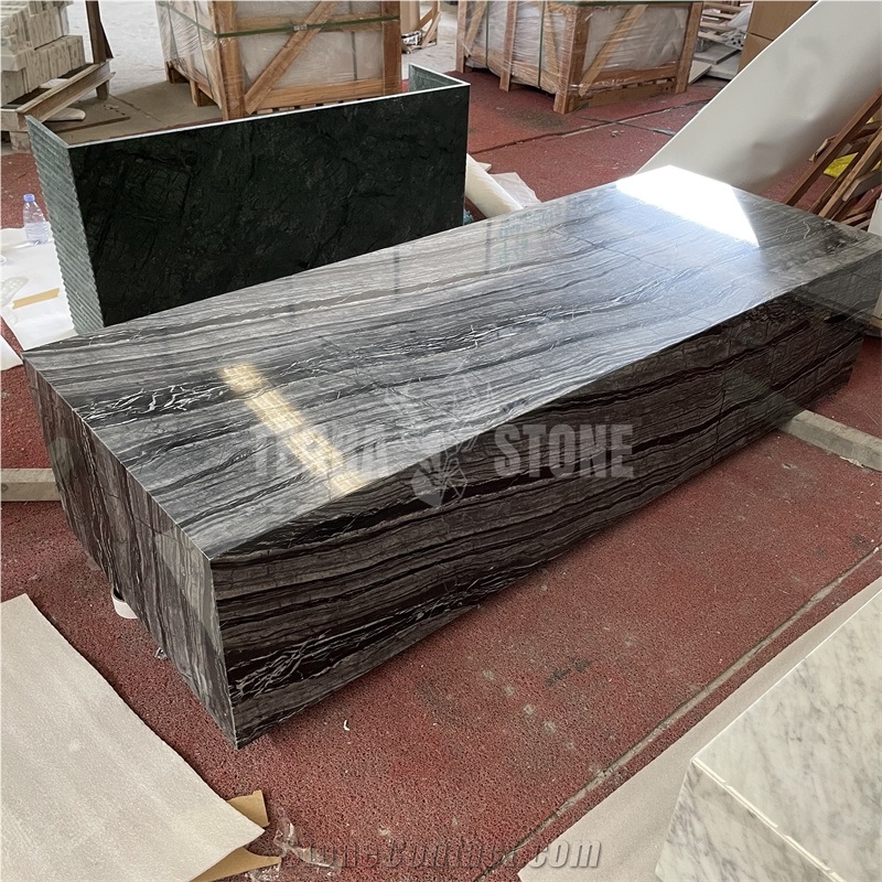 Silver Wave Marble Rectangle Table Tops Home Furniture