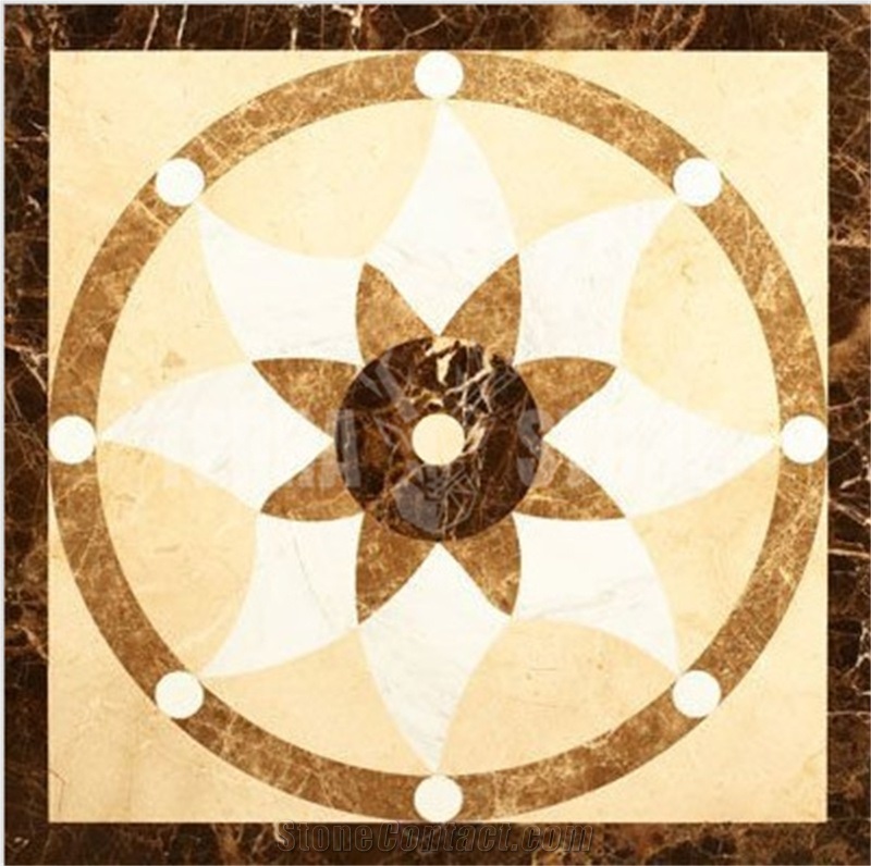 Square Flower Marble Stone Waterjet/Medallion Pattern