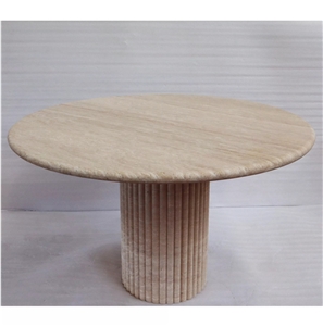 Travertine Dining Coffee Table Stone Furniture Oval Shape