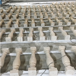 Villa White Stone Handrails Balcony Balustrade