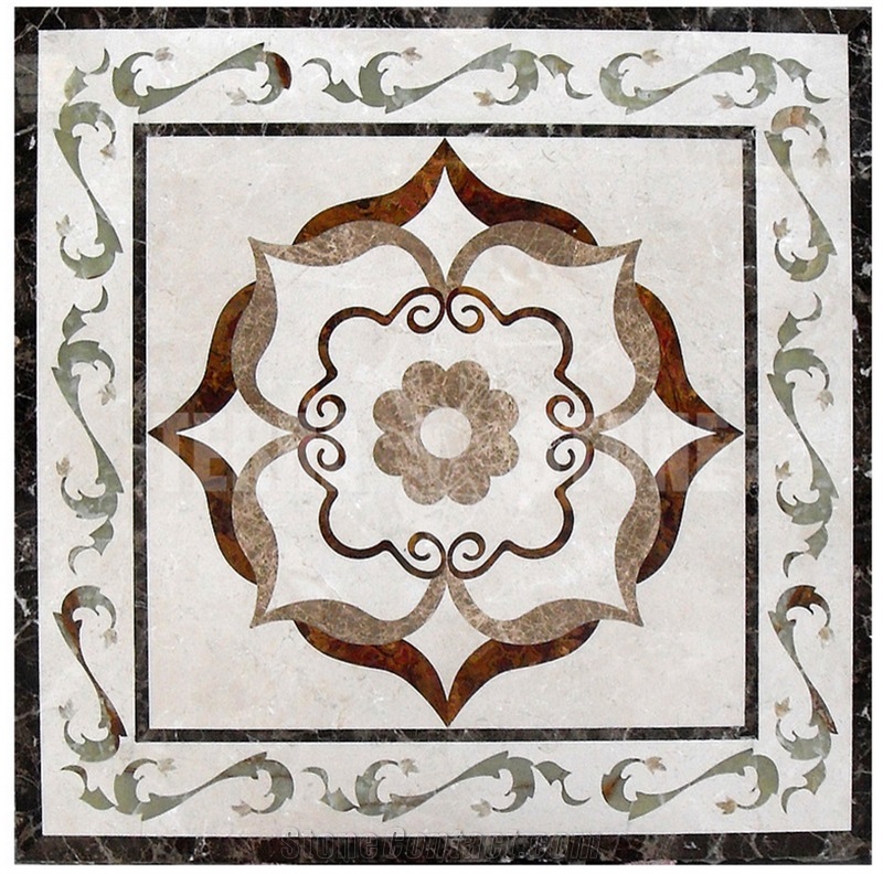 Water-Jet Medallion Marble Cut To Size For Elevator Floor