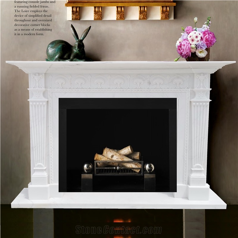 Brown Marble Fireplace Mantel