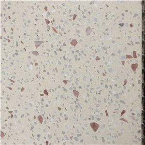 White Terrazzo Black Galaxy Terrazzo With Pink& White Stone