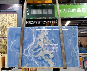Exclusive Natural Blue Onyx Slabs Blue Jade Luxury Interior