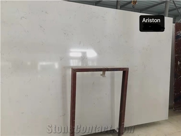 Ariston White Marble Quartz Polished Slabs  Tiles