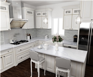Artificial Stone White Quartz Kitchen Countertops Good Price