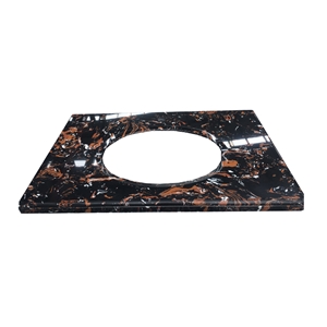 Black Artificial Marble Bath Top Solid Surface
