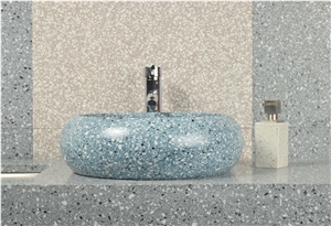 Blue Terrazzo Wash Basin