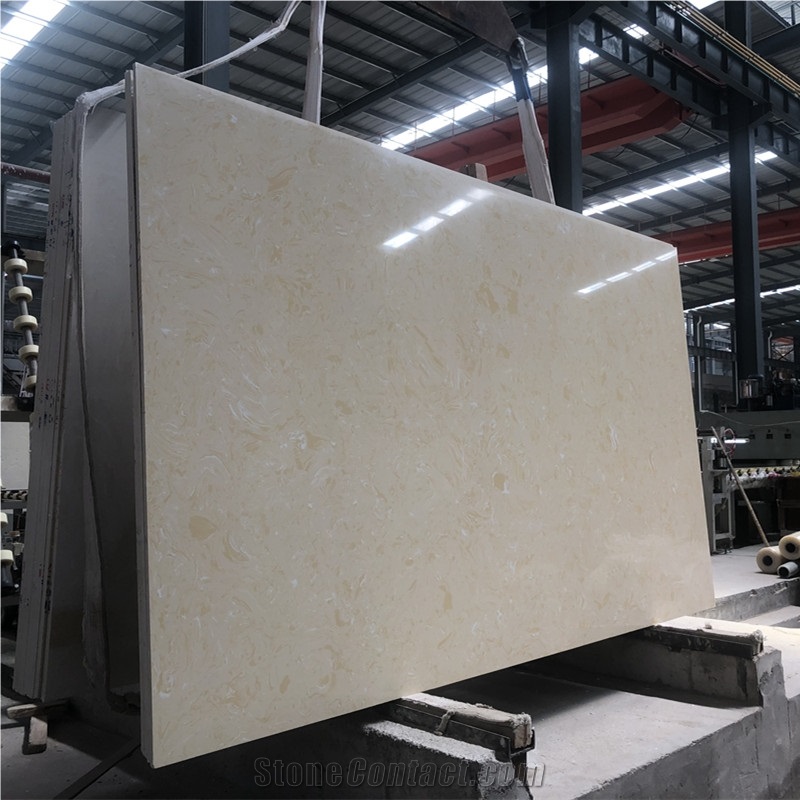 Light Royal Beige Artificial Marble Engineered Stone Slabs