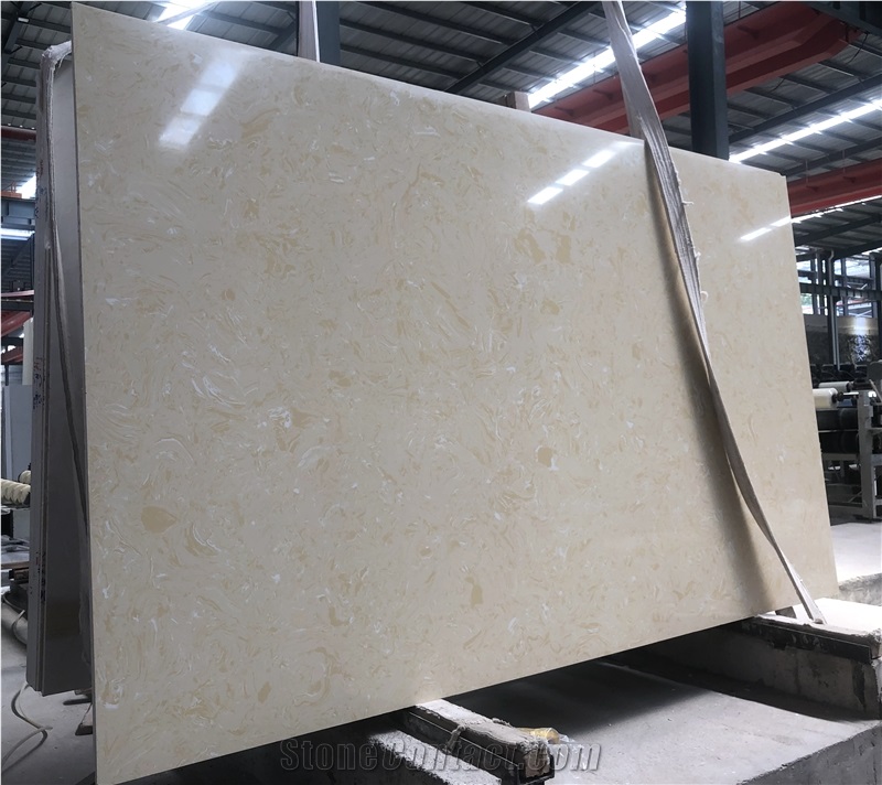 Yellow Rose Artificial Marble White Veins Good Price