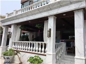 Natural Stone Pillar, White Marble Column
