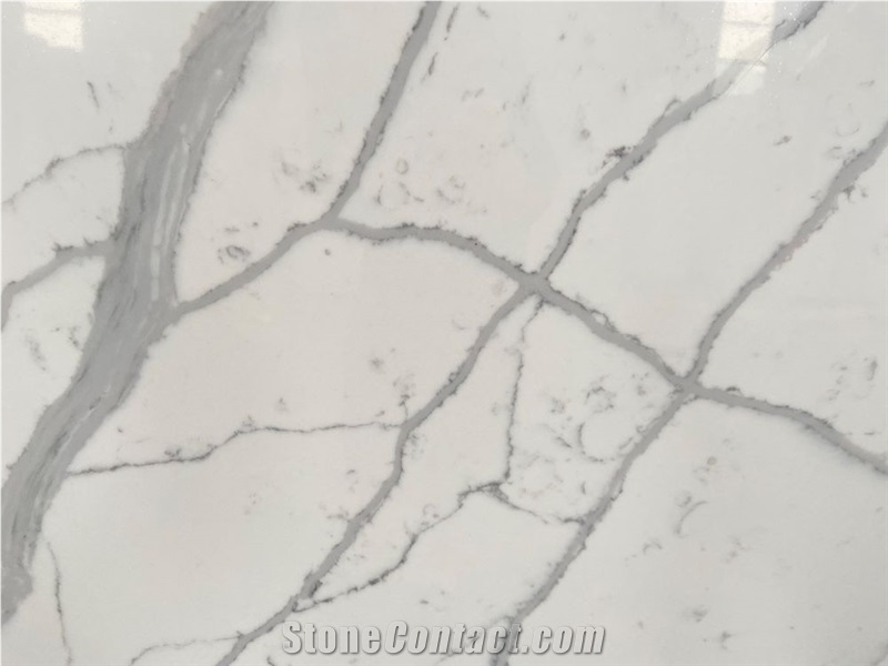 Grey Vein Marble Look Artificial Engineered Quartz Slabs
