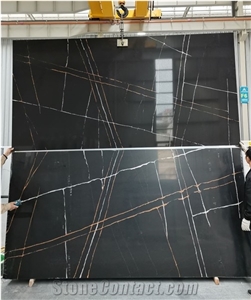 Laurent Black Marble Look Artificial Engineered Quartz