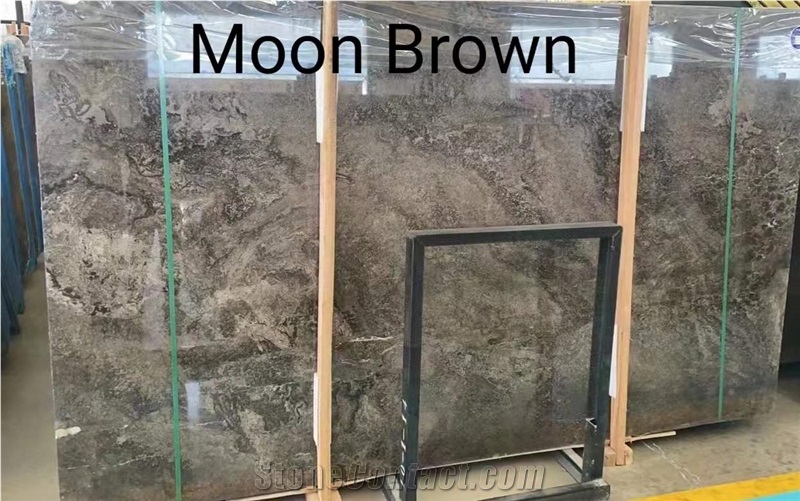 Moon Brown Marble Slabs