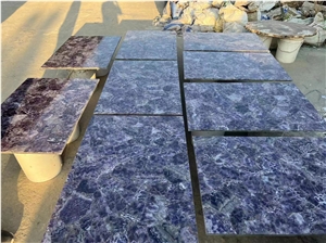 Luxury Amethyst Semiprecious Stone Slab Tiles
