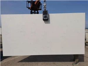 Manmade Carrara White Quartz Slab For Kitchen