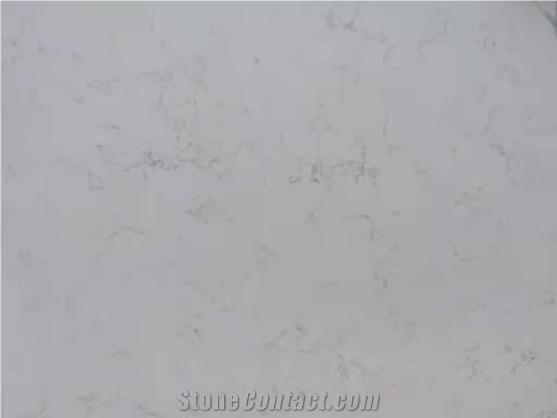 Manmade Carrara White Quartz Slab For Kitchen