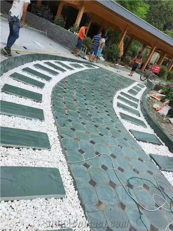 China Natural Green Slate Floor Tiles