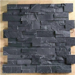 Culture Wall Cladding Panels, Black Slate Natural Stone