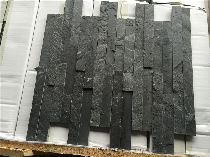 Culture Wall Cladding Panels, Black Slate Natural Stone