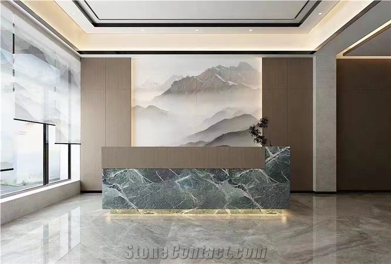 Italy Marble Polished Slab Prada Green Stone For The Wall