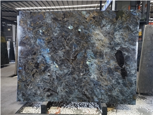 Labradorite Blue Granite Slab,Blue Lemurian Granite Floor Tile