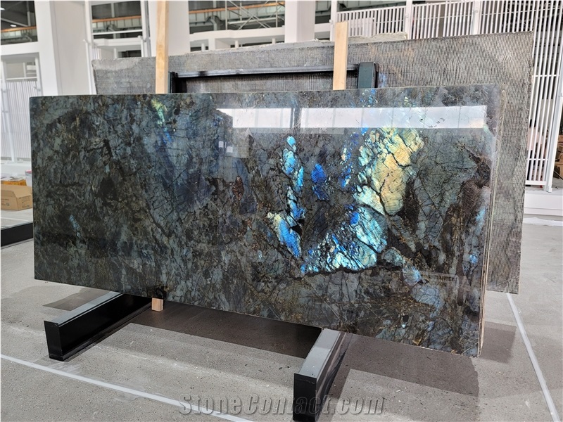 Labradorite Blue Granite Slab,Blue Lemurian Granite Floor Tile
