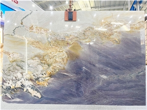 Natural Brazil  Purple Quartzite Slab Bookmatch Background