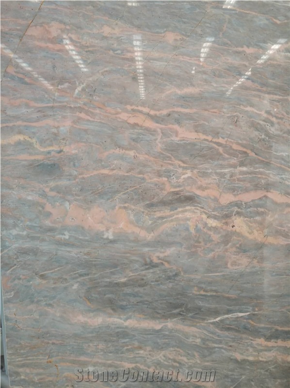 Natural Marble Grey Marble Red Vein Slab Floor Tile