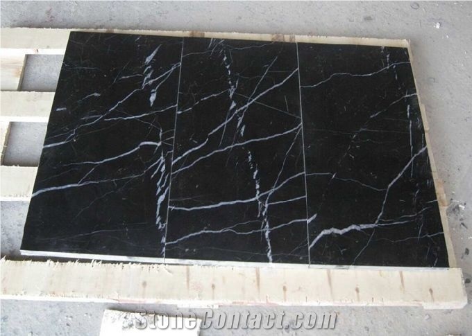 Nero Black Marble Marquina Marble Floor Tile