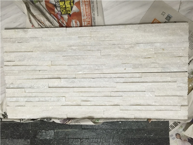 Popular White Quartzite Culture Stone Wall Cladding Panels