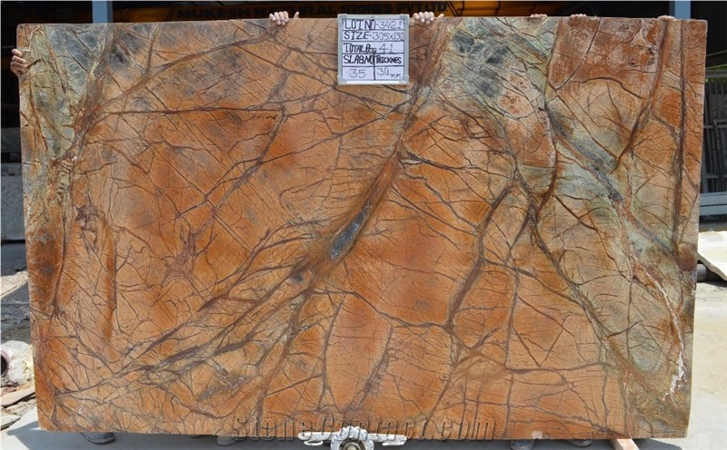 Rainforest Brown Marble Slabs