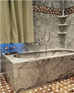 Elikon Crown Marble Bathtub Surround And Tub Deck